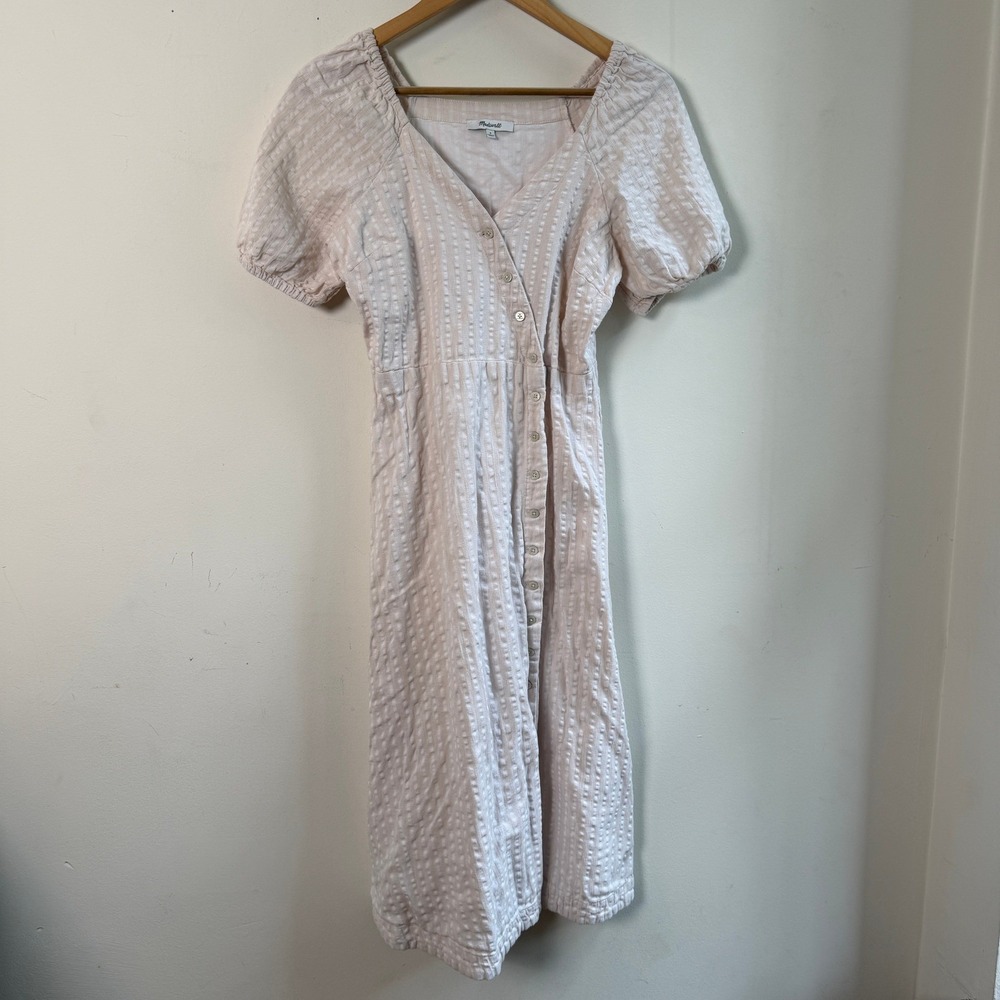 Madewell Midi Dress Cream Size 2 Button-Front Cottagecore